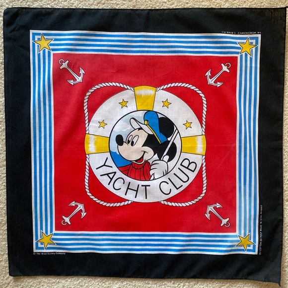 Disney Other - Vintage Mickey Mouse Yacht Club Bandana Disney